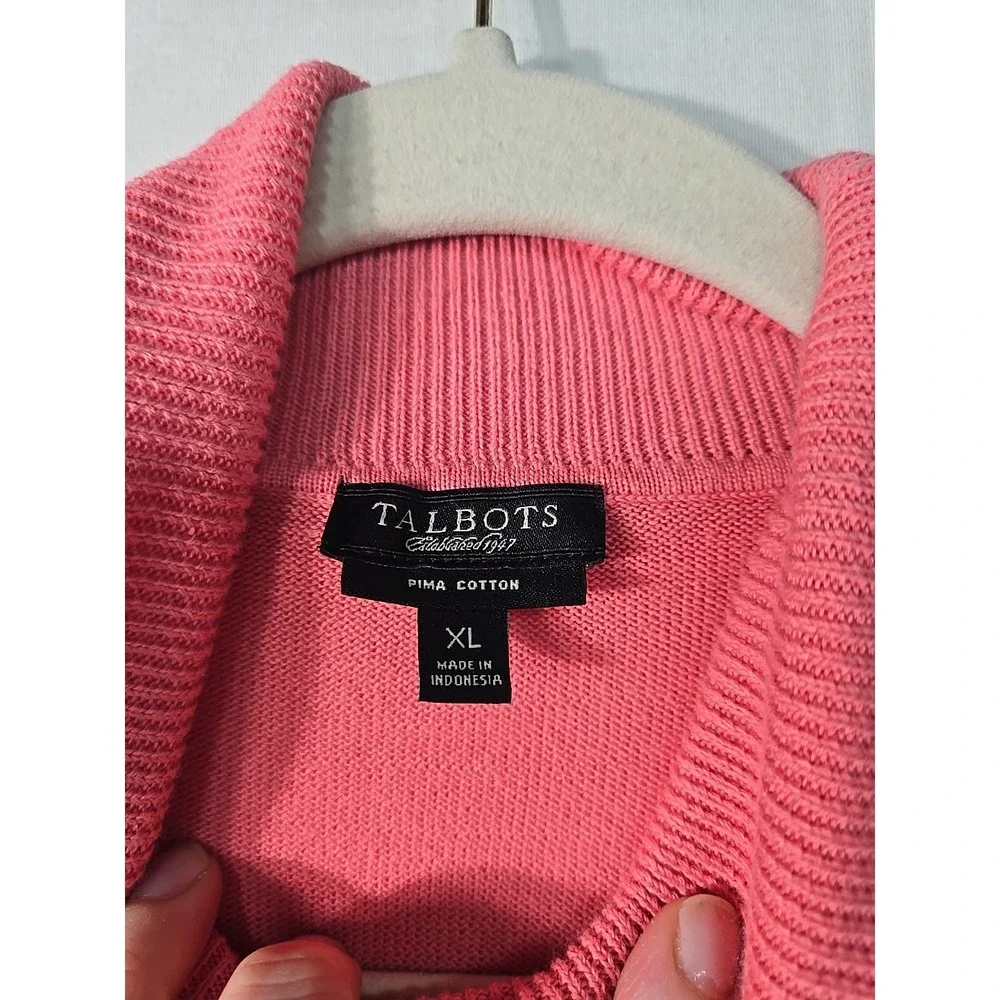 Talbots Women's‎ XL Pink Turtleneck Sweater Top Pima Cotton Base Layer L/S